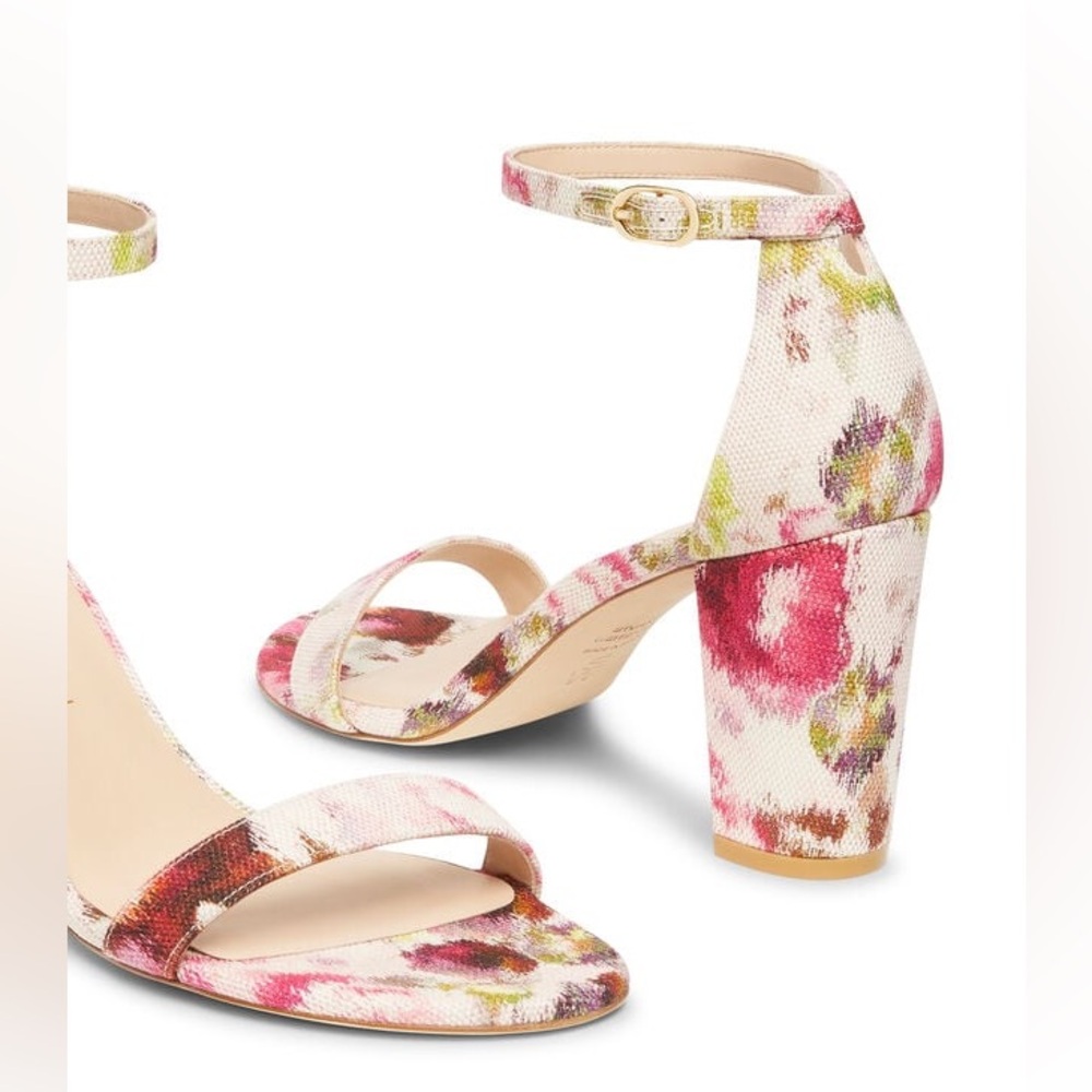 Stuart Weitzman Multi Floral City‎ Sandals Heels size 7.5 - Picture 7 of 15